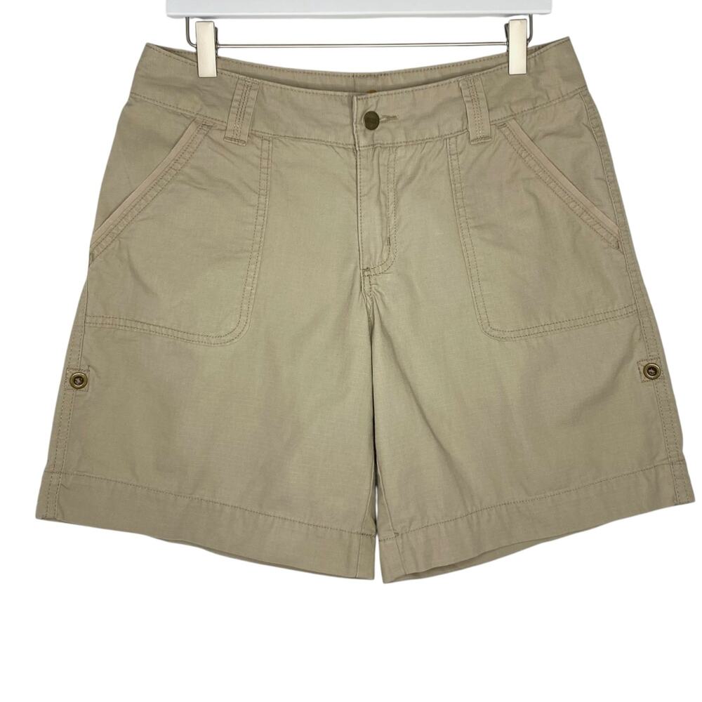 Carhartt Womens 8 El Paso Shorts Tan Khaki Cotton Ripstop Roll Up Utility Work
